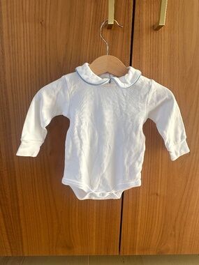 Little English Blue and White Collar Bodysuit 3M